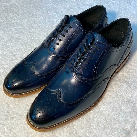 Stacy Adams Shoes Mens Stacy Adams Blue Wingtip Dress Shoes 5 W